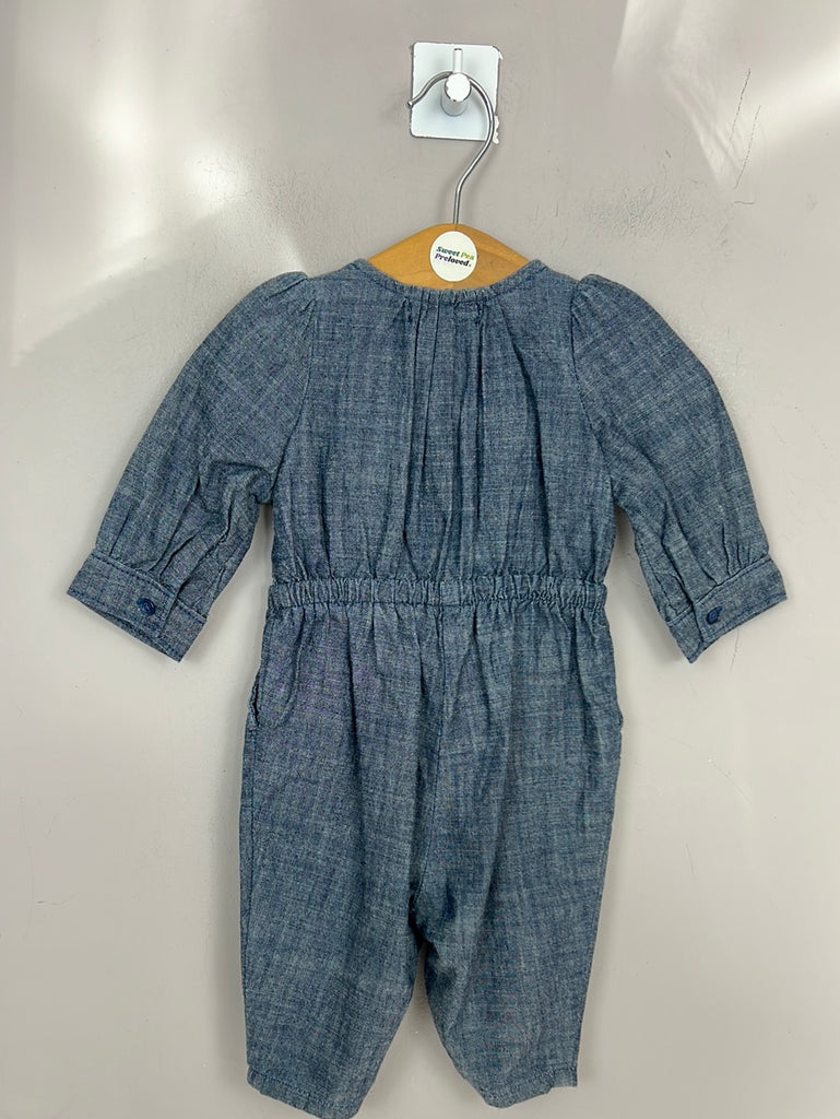 Second Hand baby GAP chambray jumpsuit 0-3m