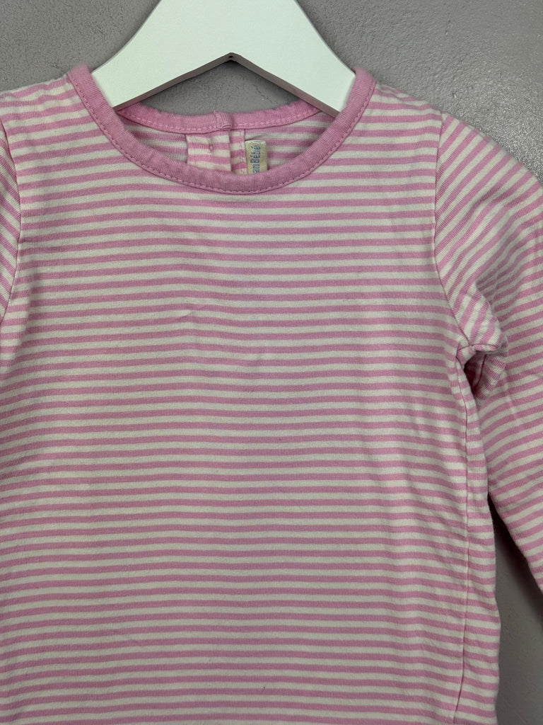 Pre Loved Kids Jojo Maman Bebe pink stripe l/s Top 2-3y