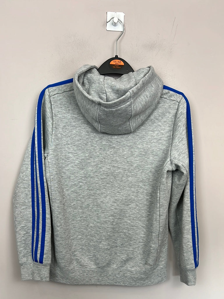 Adidas grey zip hoodie 11-12y