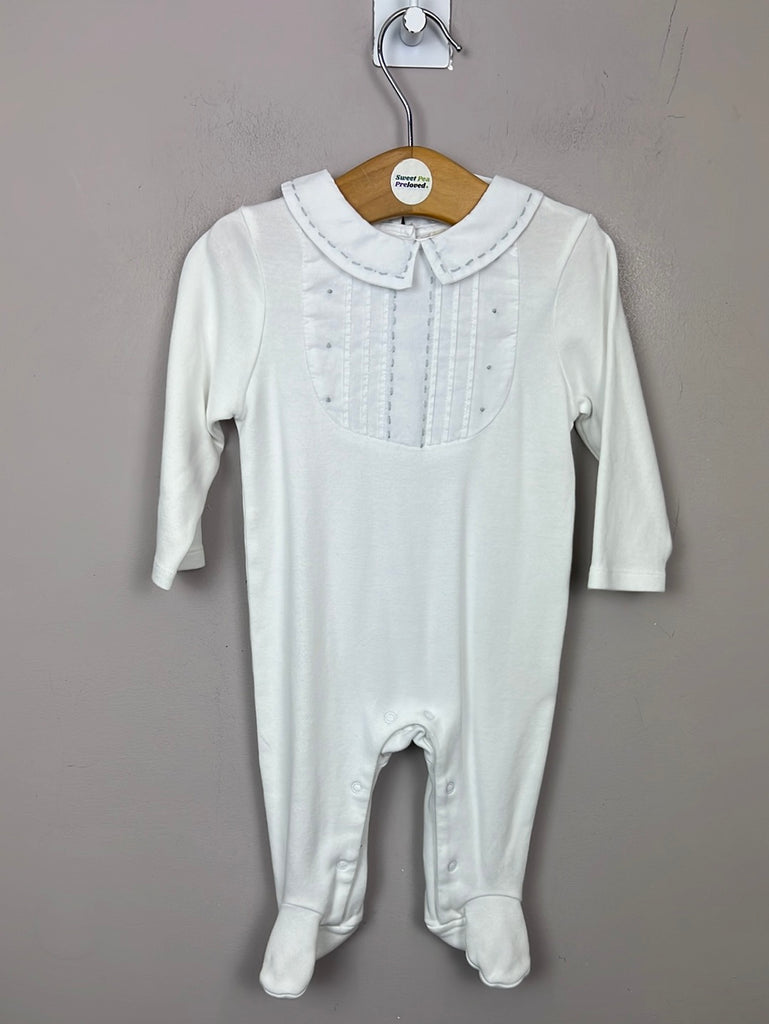 John Lewis Heirloom white embroidered all in one 0-3m