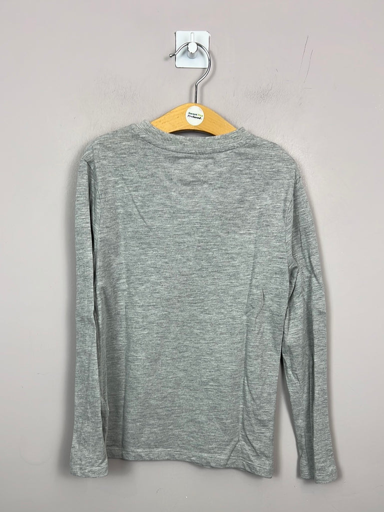 Secondhand kids M&S grey long sleeve football t-shirt 7-8y