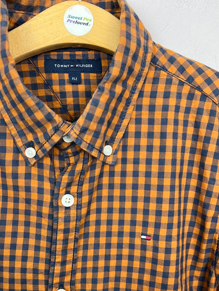 Secondhand kids Tommy Hilfiger tan check shirt 12y