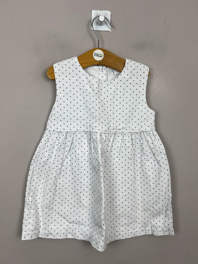 Pre Loved baby Little White Company white spot cotton dress 12-18m