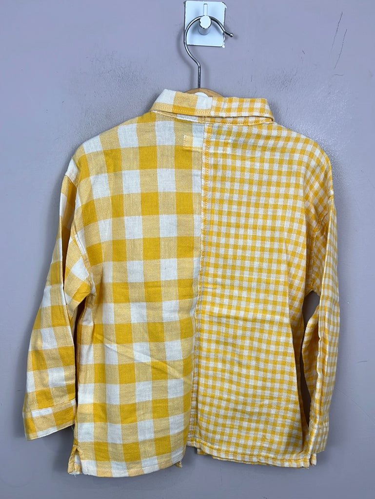 Zara yellow check shirt 4-5y - Sweet Pea Preloved
