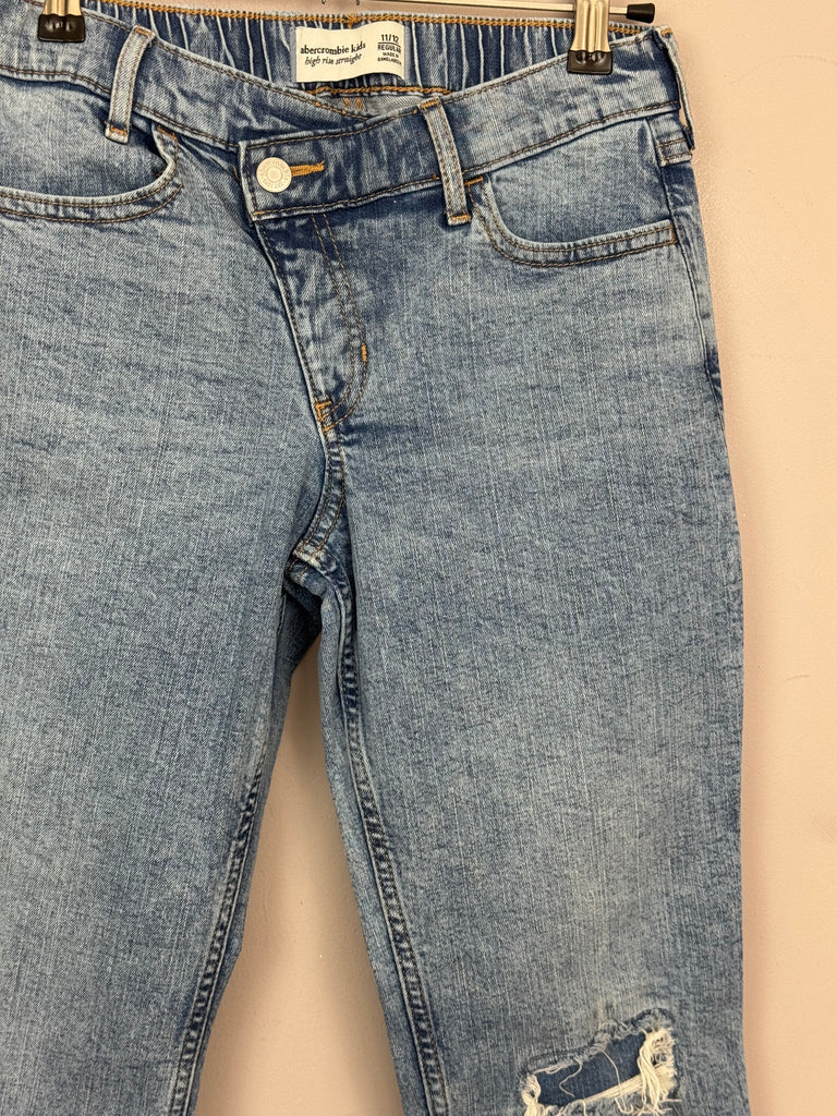 Abercrombie high rise straight leg ripped jeans 11-12y