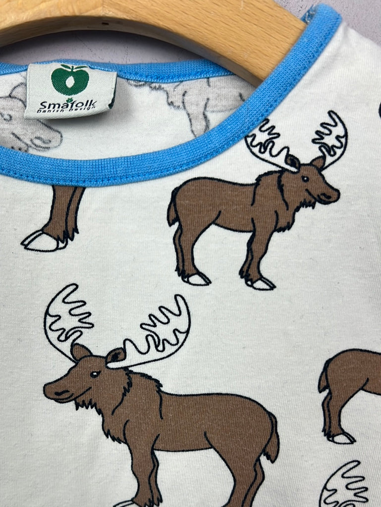 Pre Loved Kids Organic  Smafolk Cream Moose Long sleeve t-shirt 5-6y