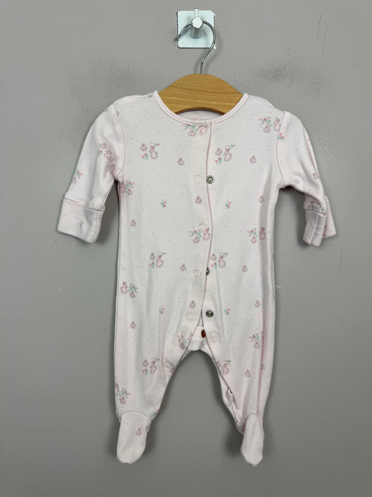 Pre Loved Baby 1m Next pink & white bunny sleepsuits x5