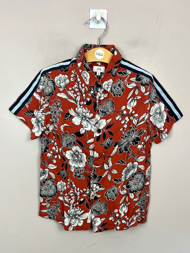 Pre Loved kids River Island rust floral shirt 5-6y