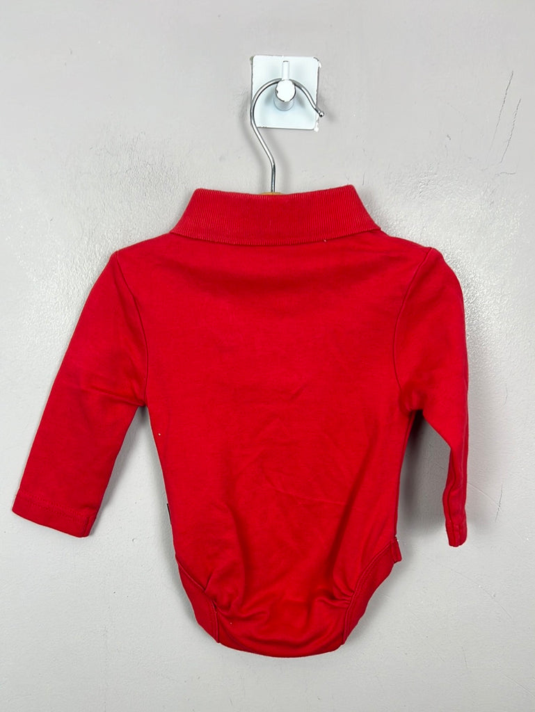 Jojo Maman Bebe Red Polo Bodysuit 0-3m - Sweet Pea Preloved