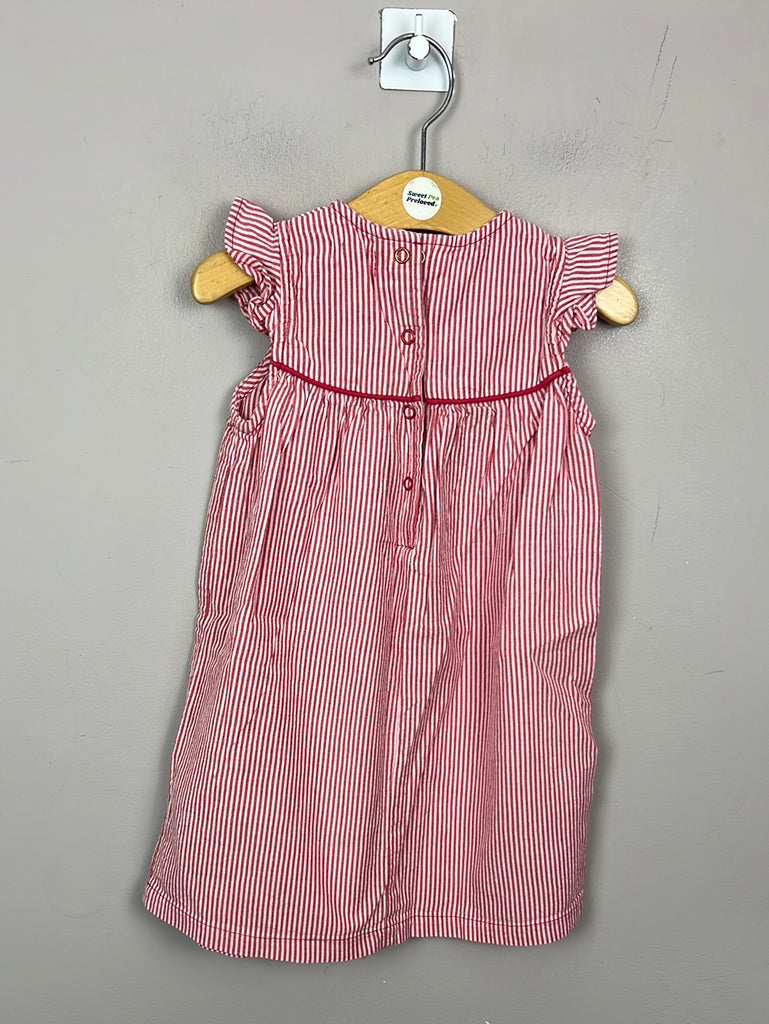 Pigeon Organics red sucker dress 2-3y