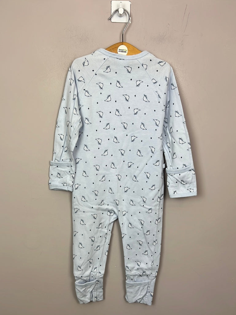 Sanetta Organic Seal print sleepsuit 6-9m