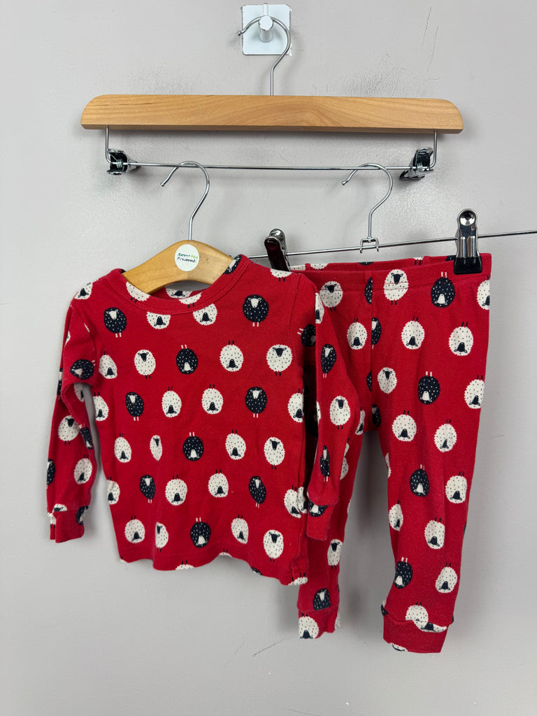 Gap red sheep pjs 12-18m - Sweet Pea Preloved