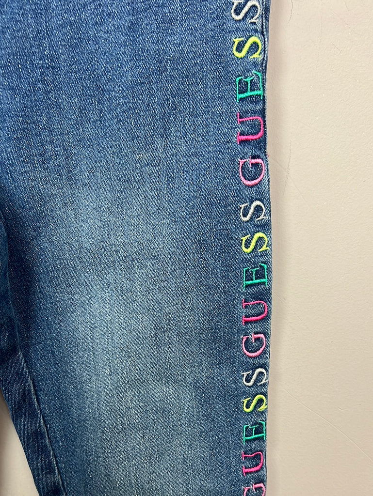 Pre Loved Designer kids Guess embroidered skinny jeans 12y