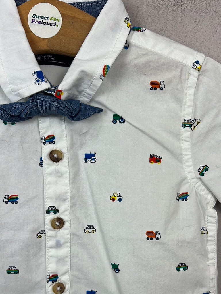 Secondhand Next vehicle shirt with bow tie 6-9m