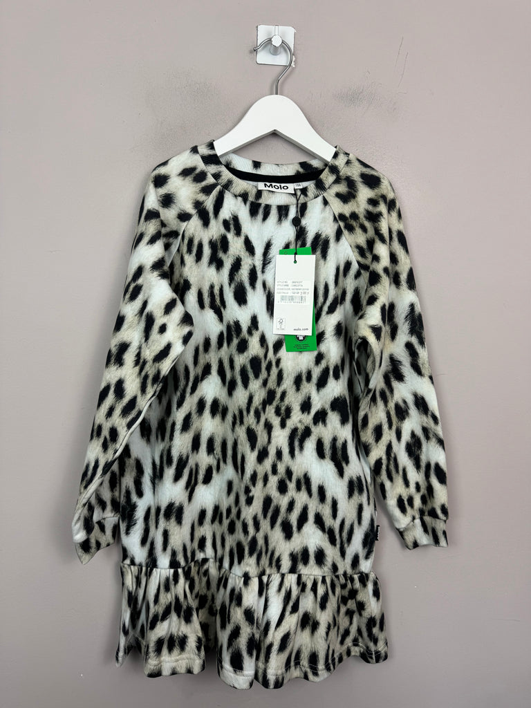 Molo Snow Leopard Sweatshirt Dress 7-8y - Sweet Pea Preloved 