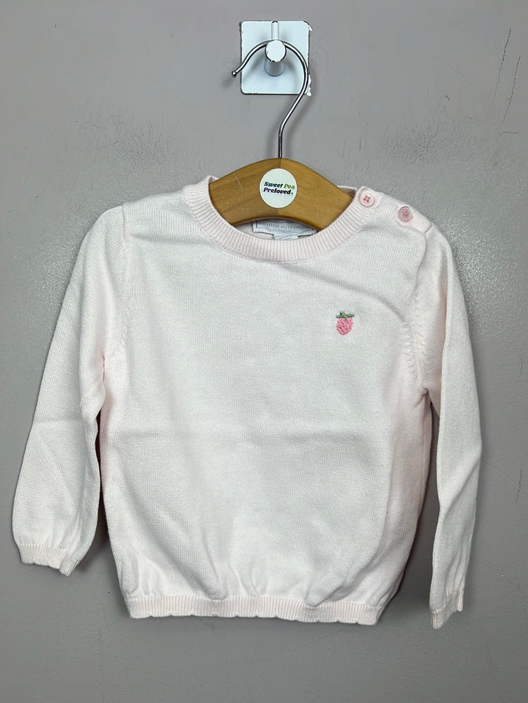 Pre Loved Baby Little White Company Strawberry pink Jumper 6-9m