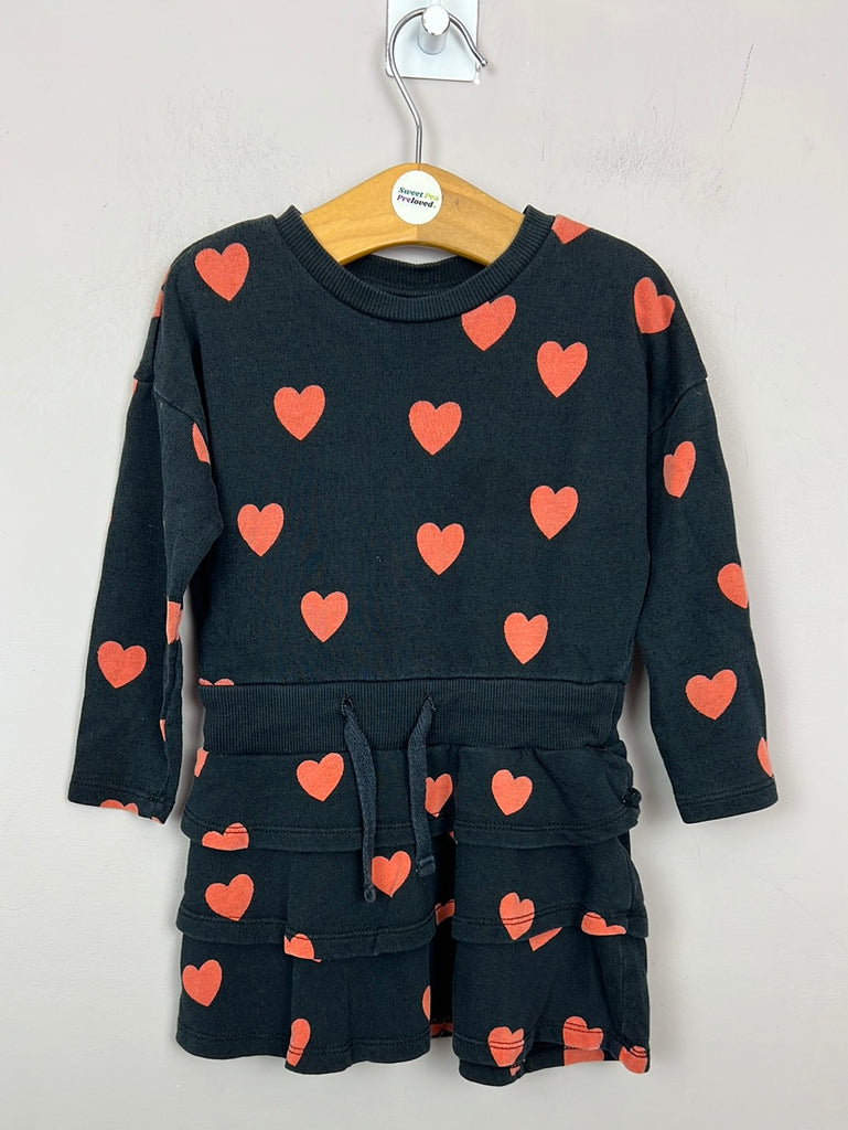 Pre loved baby Mini Rodini heart print dress 12-18m