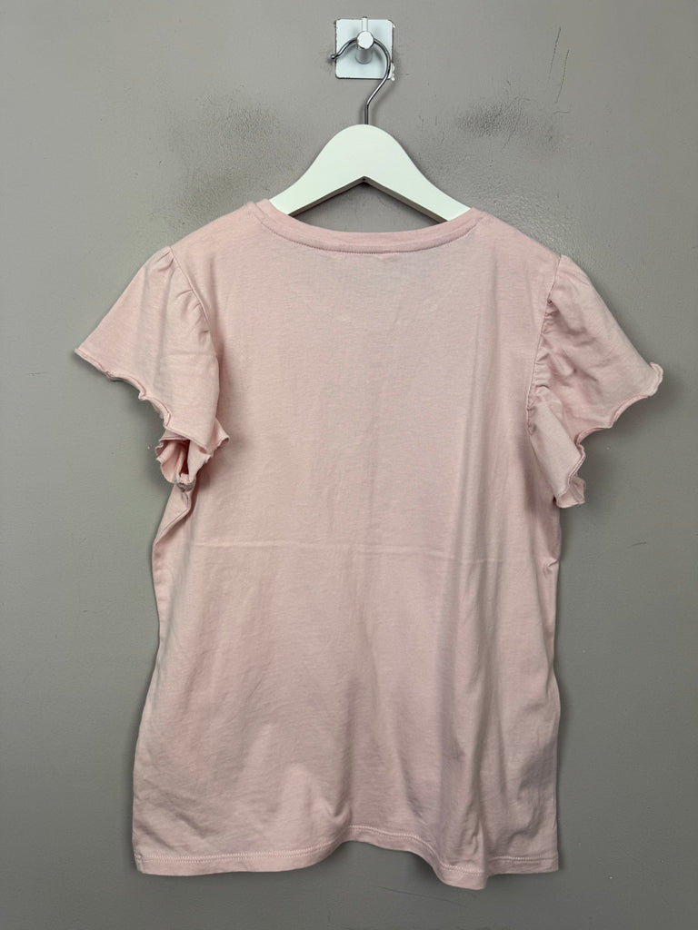 Mango pink frill sleeve t-shirt 11-12y - Sweet Pea Preloved