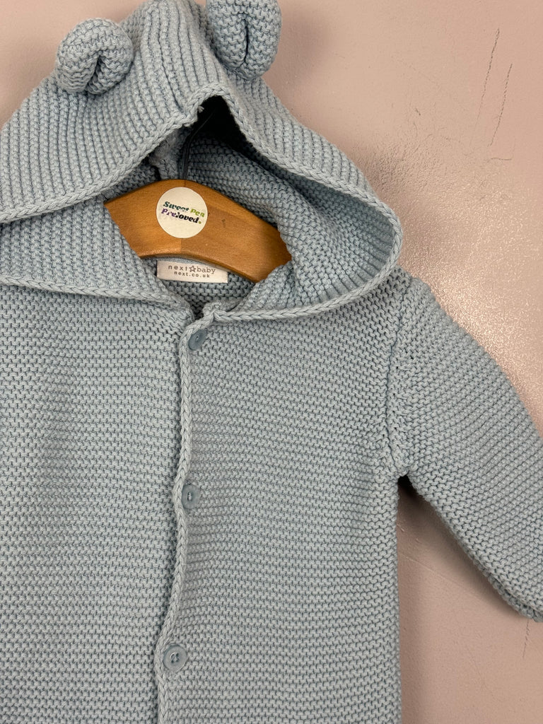 Second Hand Baby Next pale Blue Hooded Cardigan 0-3m