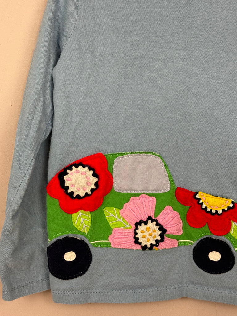 Boden flower Car T-Shirt 7-8y - sweet pea preloved 