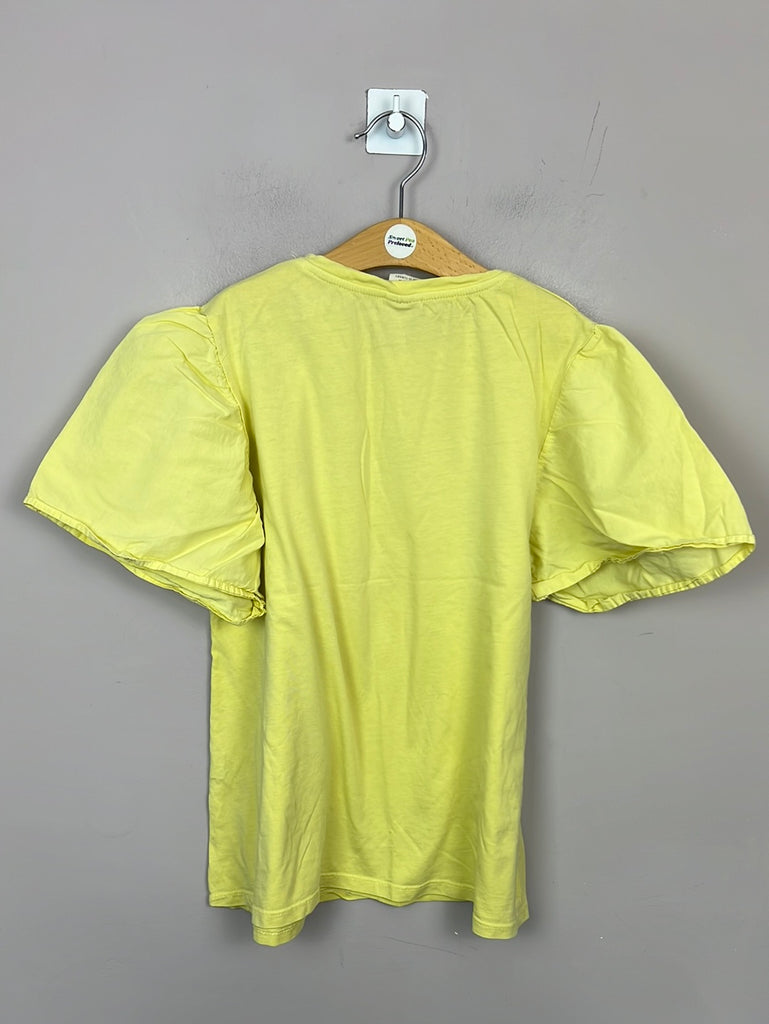 Zara Yellow Puff Sleeve T-shirt 12y - Sweet Pea Preloved