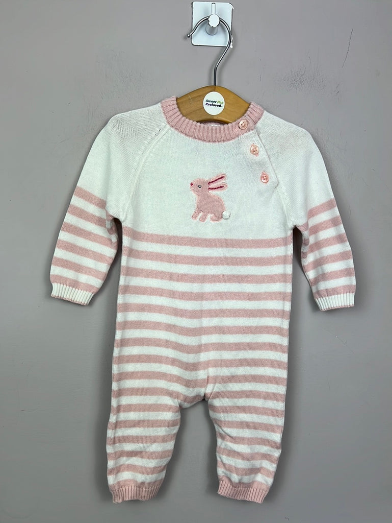 Second hand baby John Lewis Knit bunny romper 0-3m