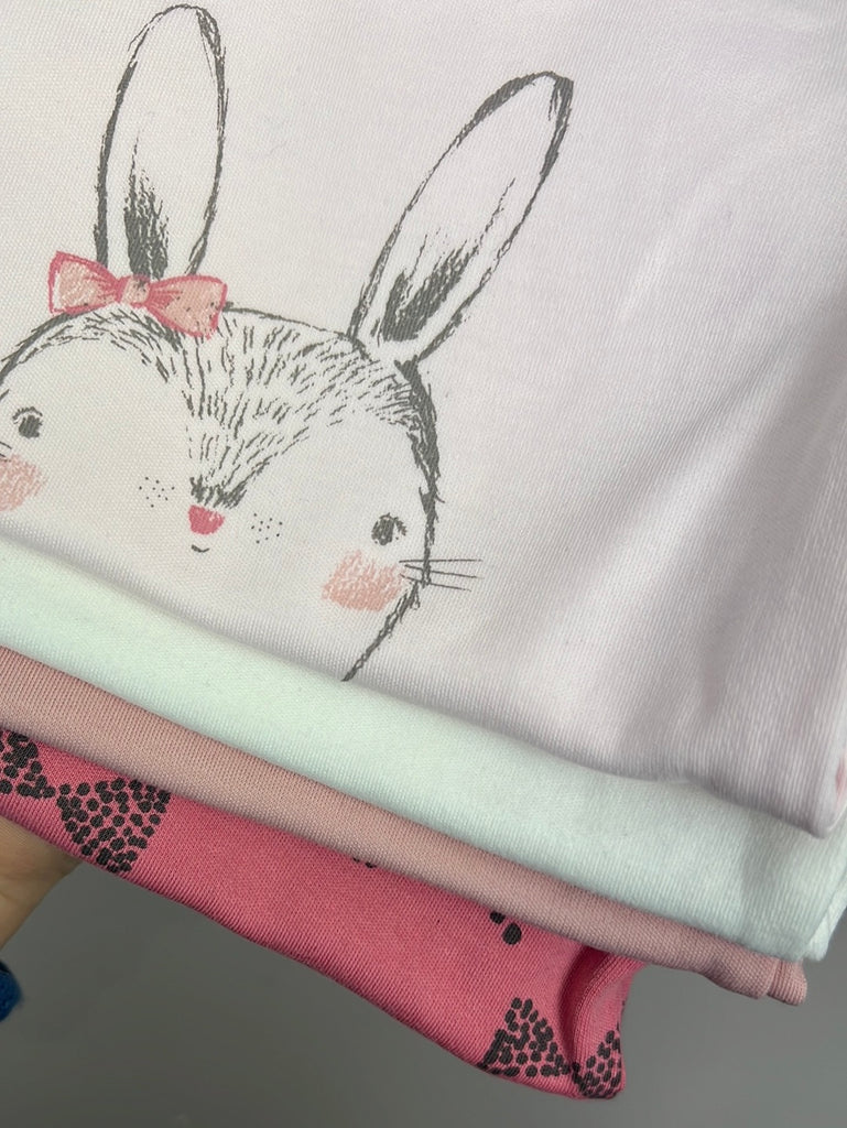 Mamas & Papas pink bunny/bow bodysuits 3-6m