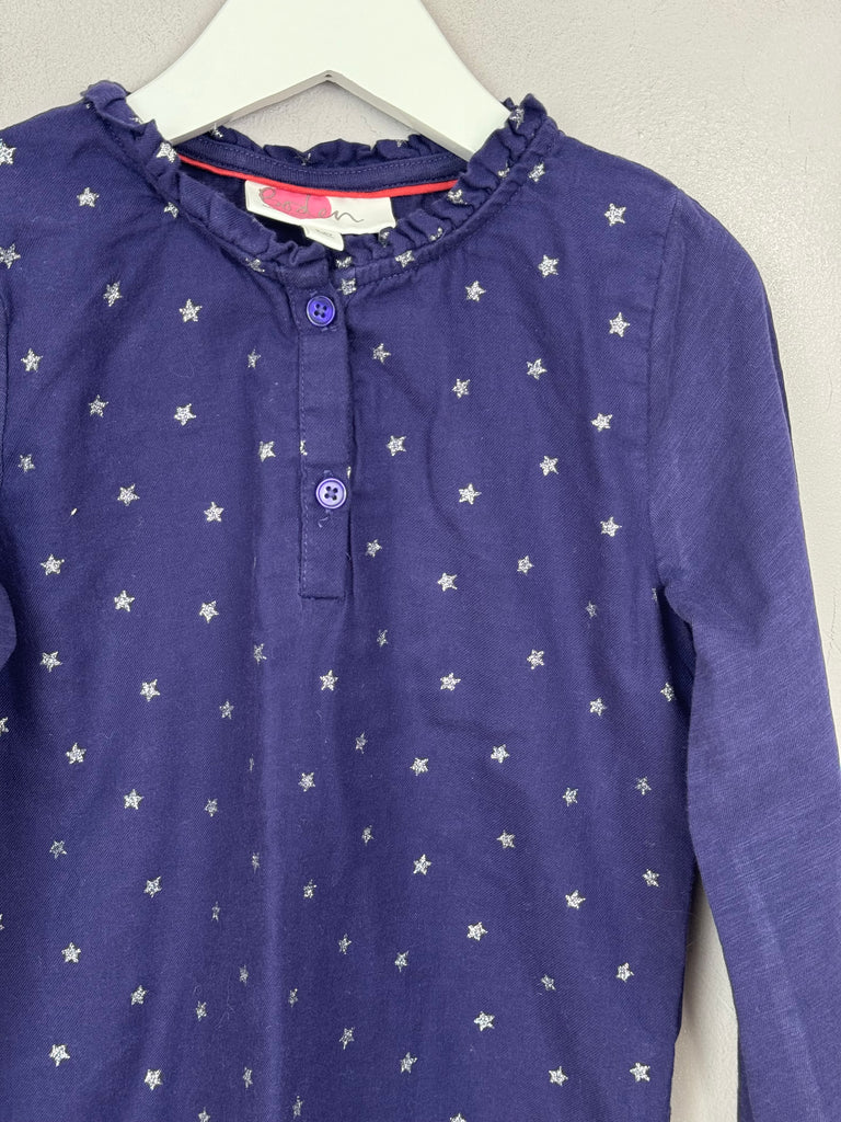 Secondhand mini Boden navy star top 5-6y