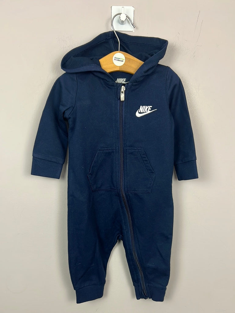 Secondhand baby Nike Navy Hooded Romper 3-6m