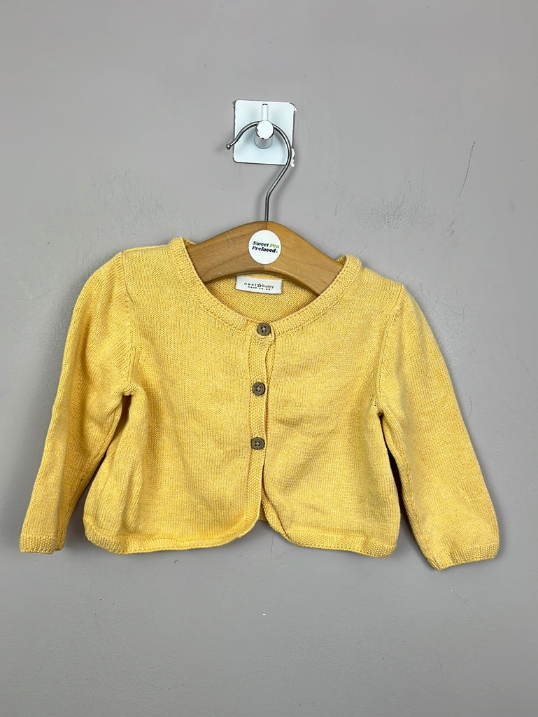 Secondhand baby Next butter yellow cardigan 3-6m