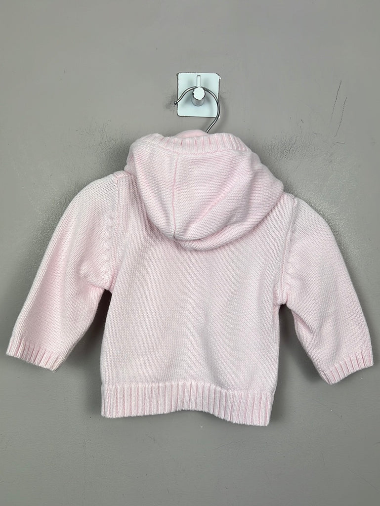 Secondhand baby M&S pale pink hooded cardigan 3-6m