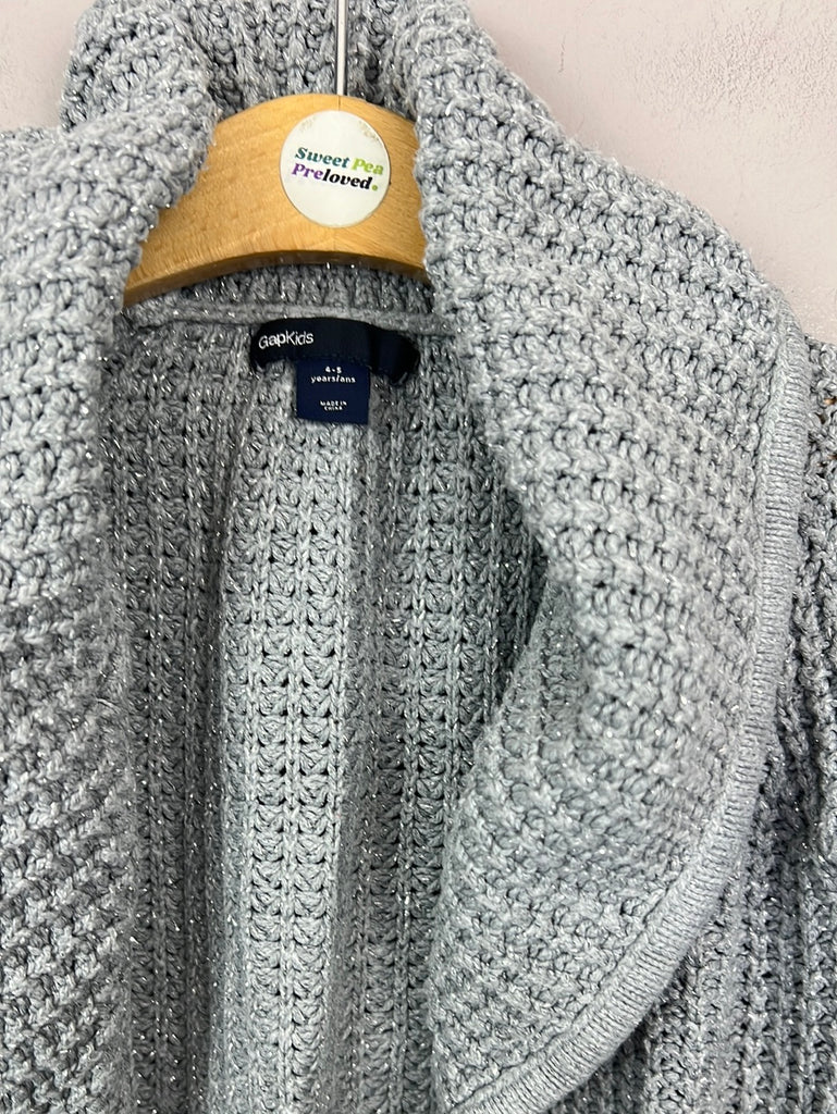 Secondhand kids GAP Grey sparkle shawl collar cardigan 4-5y