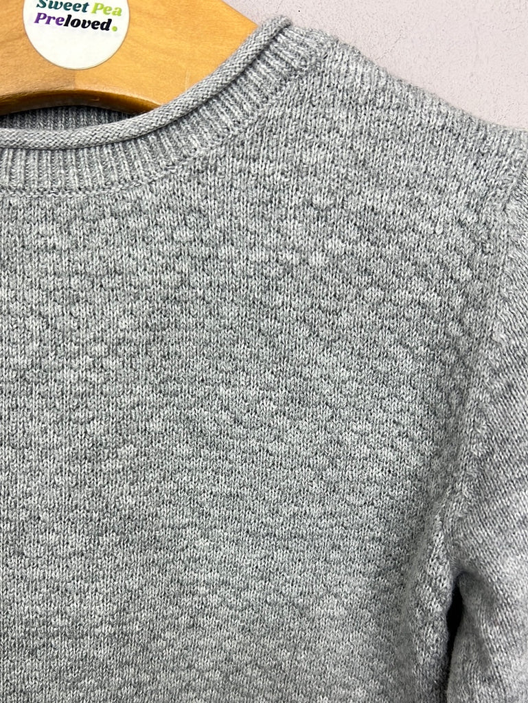 Pre loved baby Next grey texture weave fine knit jumper 3-6m