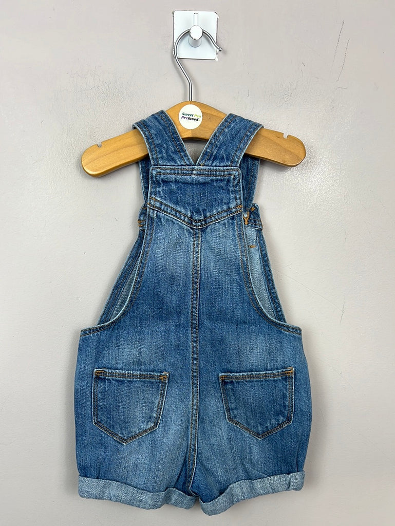 GAP short denim dungarees with knotted straps 12-18m - Sweet Pea Preloved 