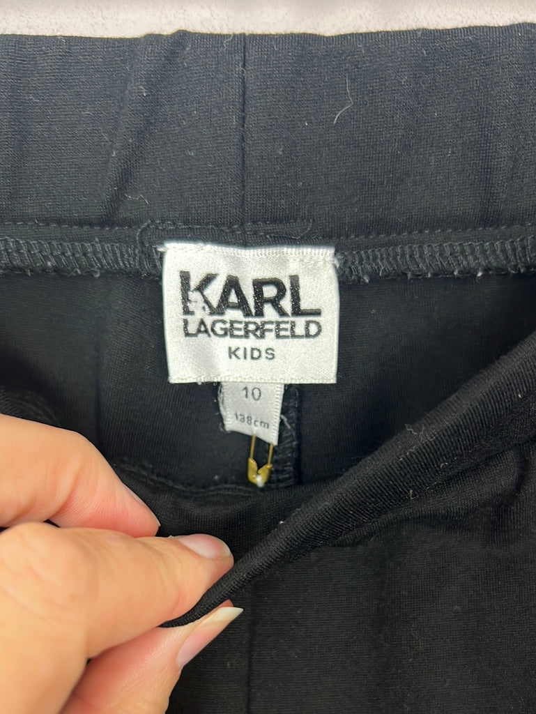 Karl Largerfeld Black taped seam trousers 10y