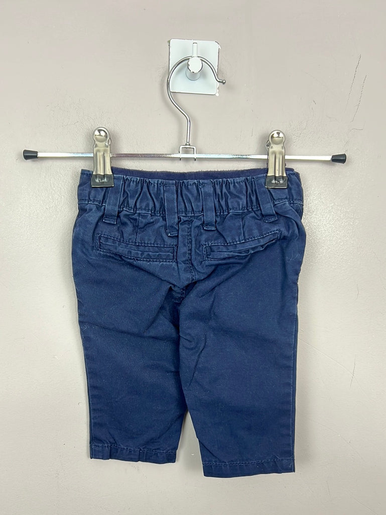 Gap Navy Chino with elasticated waist 0-3m - Sweet Pea Preloved