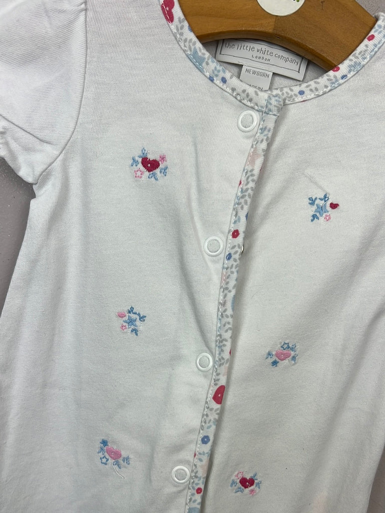 Pre Loved Baby Little White Company embroidered short sleeve romper - Newborn