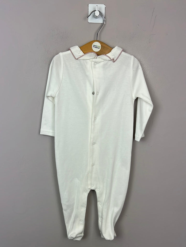 Second hand baby Mamas & Papas New embroidered sleepsuit with collar 3-6m