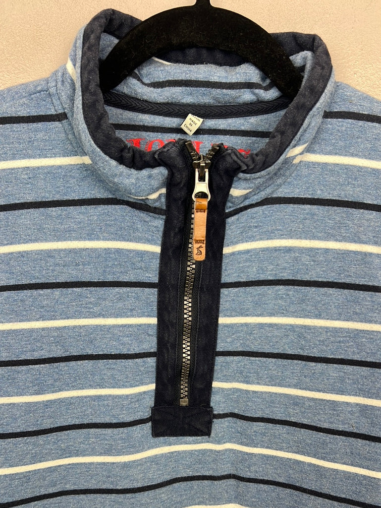 Second hand kids Joules blue stripe 1/4 zip sweatshirt 11-12y