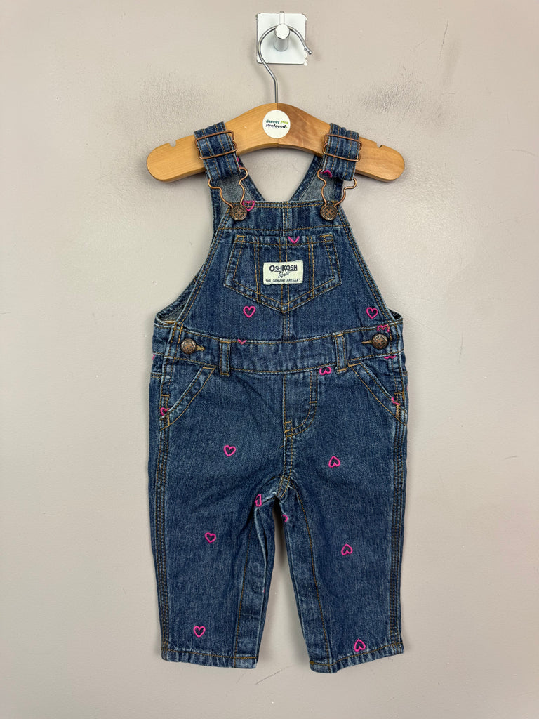 Baby Oshkosh Heart Embroidered Dungarees - Sweet Pea Preloved