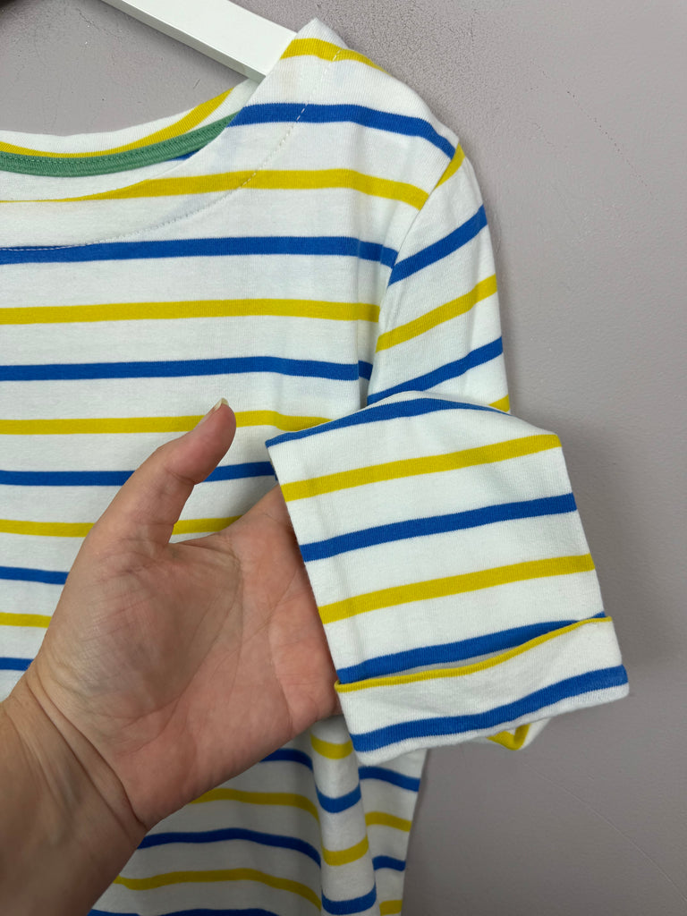 Pre Loved Mini Boden Yellow Blue Stripe Breton Top 11-12y