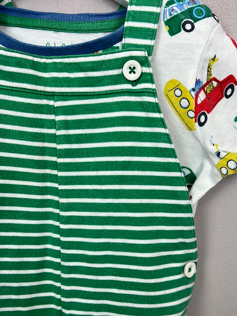 Boden Green stripe jersey dungarees 18-24m - Sweet Pea Preloved