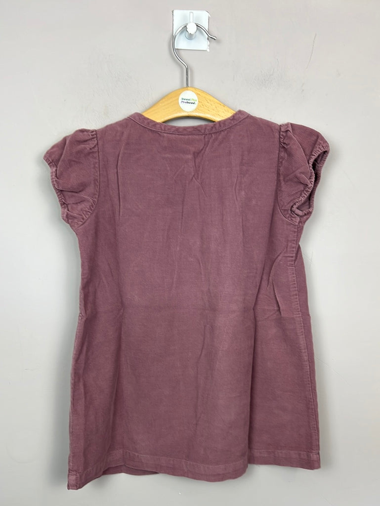 Pre loved kids Little White Company Plum Cord Dress 3-4y