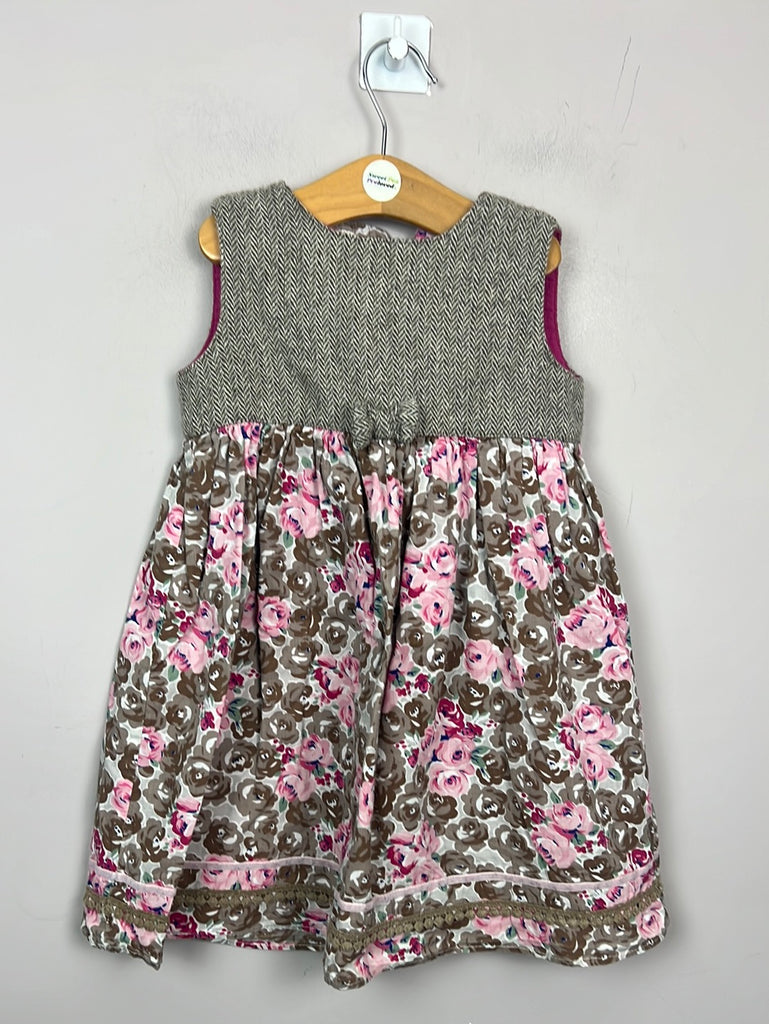 Secondhand girls Monsoon tweed floral dress 18-24m