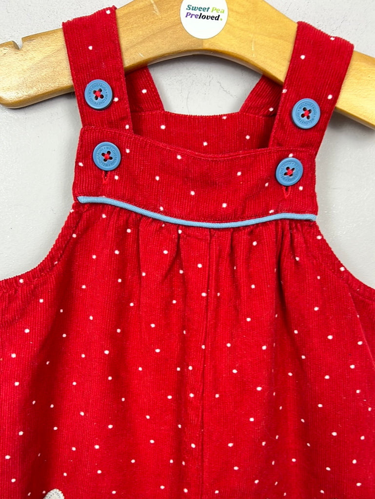 secondhand baby Frugi red bunny cord dungarees 