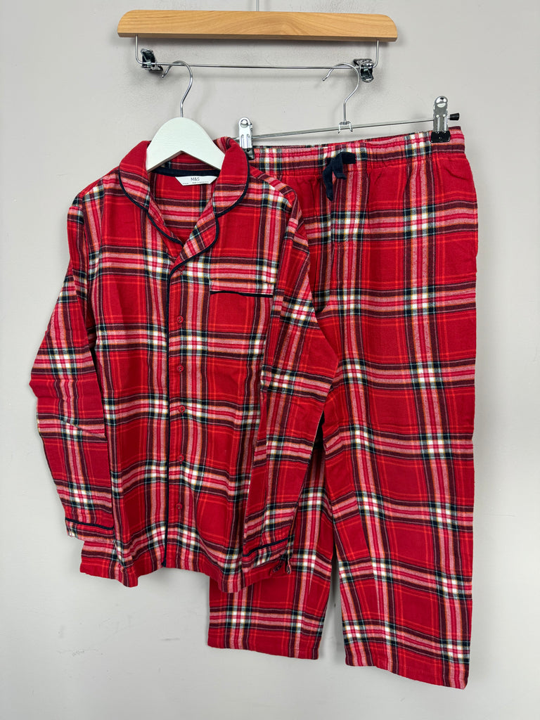 M&S Traditional Red Check PJs 9-10y - Sweet Pea Preloved