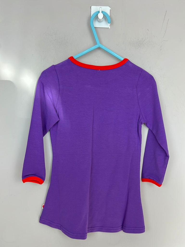 SMAFOLK organic cotton A line purple pocket dress 1-2y - Sweet Pea Preloved