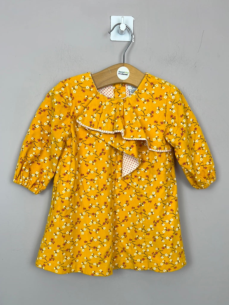 Second hand baby Mamas & Papas yellow needlepoint dress 6-9m