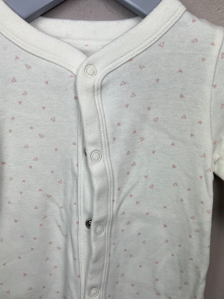 Second hand baby M&S pink triangle sleepsuit 6-9m