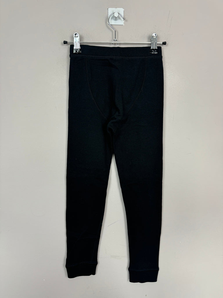 Pre Loved Kids M&S Black Ribbed thermal Bottoms 9-10y